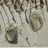Boucles d'oreilles harpe celtique argent 925/1000ème
