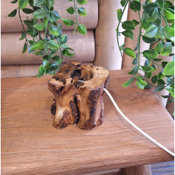 Support bois lumineux