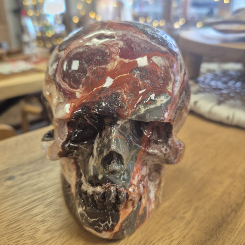 Skull en agate crazy lace